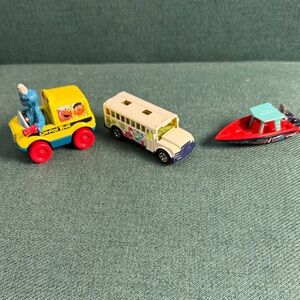 Set of 3 Die Cast Cars: Cookie Monster, Blues Clues and Speedboat